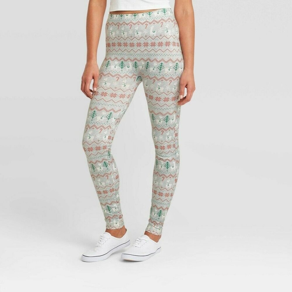 Women Fleece Lined Seamless  leggings L/XL grey